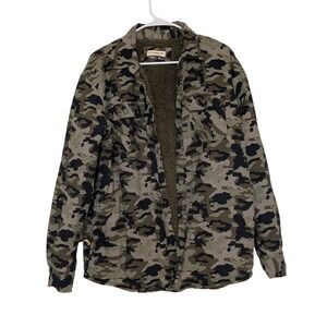 Magellan Classic Camouflage Sherpa Lined Flannel Shirt Jacket Men's Size M
